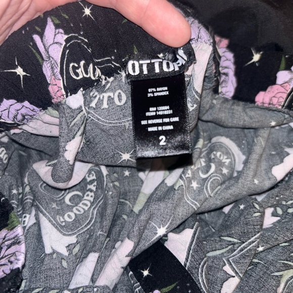 Floral Planchette Button-Front Hi-Low Maxi Skirt Plus Size - Picture 9 of 9